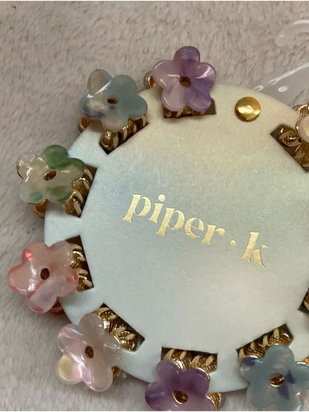 piper.k Pastel Flower Hair Clips – Multicolor